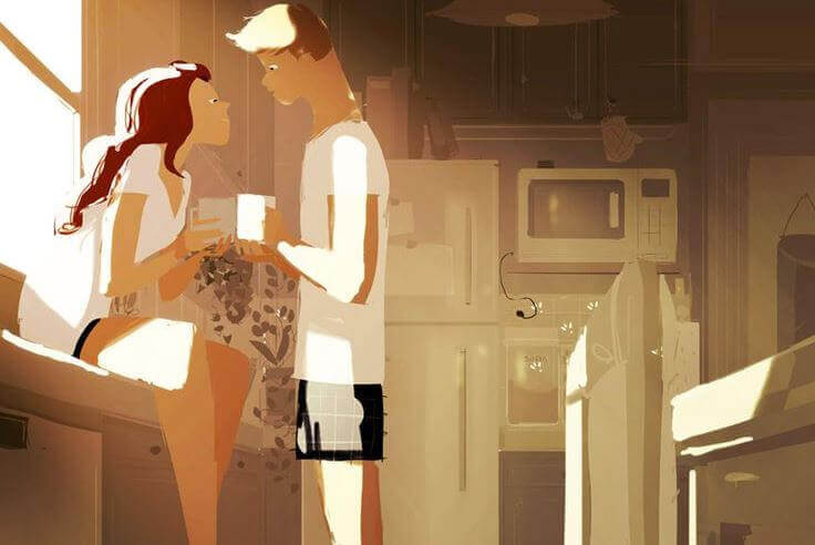 mann og kvinne pa kjokkenet