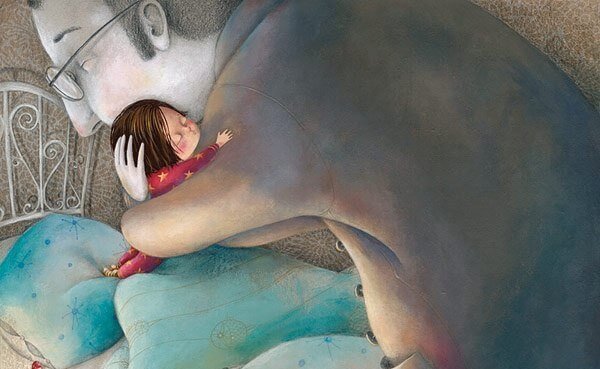 lite barn og stor far