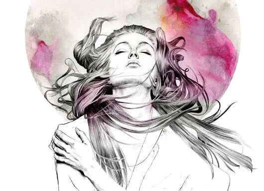 kvinne med flytende har