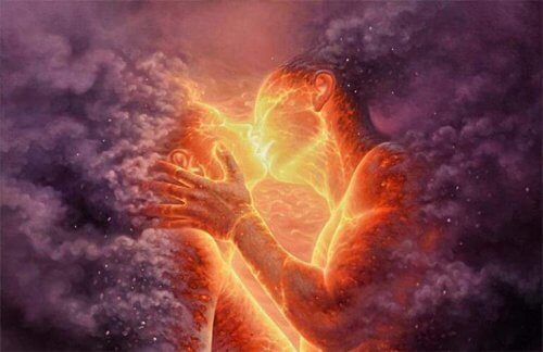Mann og kvinne av lava
