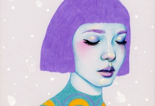 Forbedre forholdene dine kvinne med lilla hår