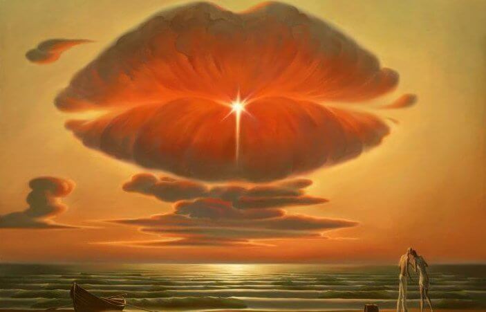 Skyer formet som lepper