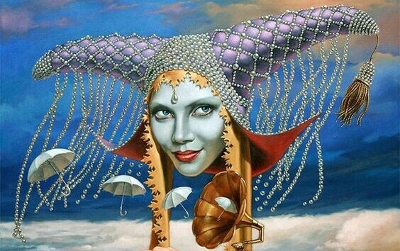 Kvinne med pynt på hodet