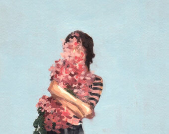 Kvinne med blomster