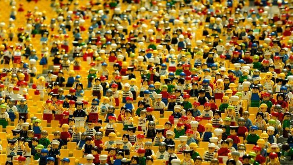 en mengde lego-folk