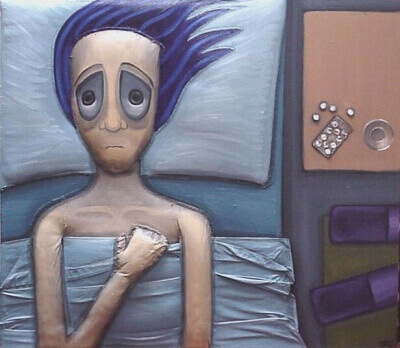 mann med angst på natten