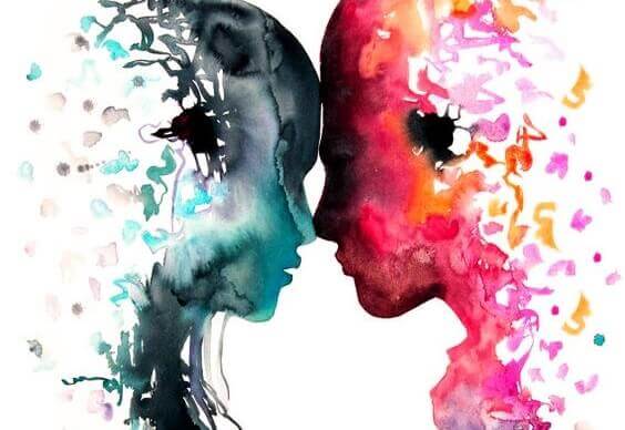 Mann og kvinne i akvarellfarger