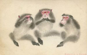 Leksjonen til de tre vise aper i Toshugu-helligdommen