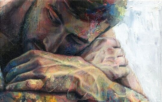 Maleri av en trist mann