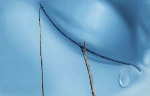 Tåre renner fra øye