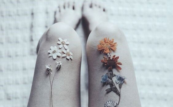 blomster på knærne
