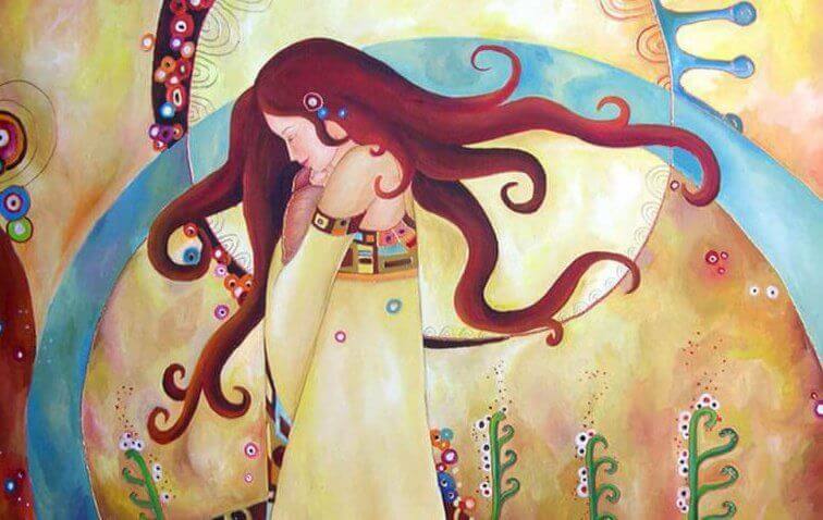 Kvinne med lukkede øyne