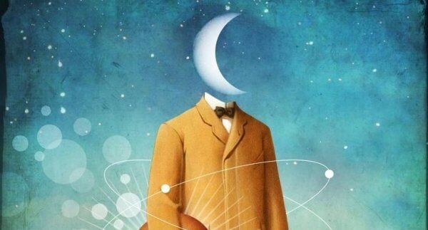 Måne erstatter en manns hode