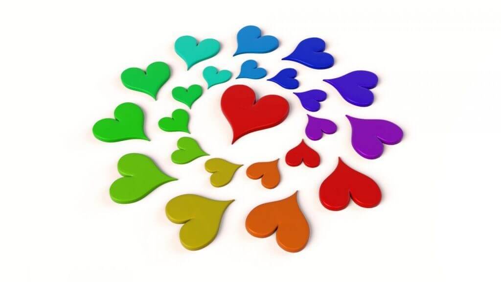Hjerter i en sirkel.