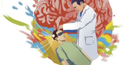 Forsker gjør eksperiment