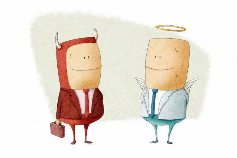 Godt og ondt mot hverandre