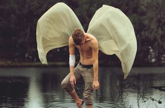 mann med vinger