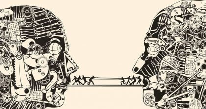 Representasjon av to mennesker som kommuniserer