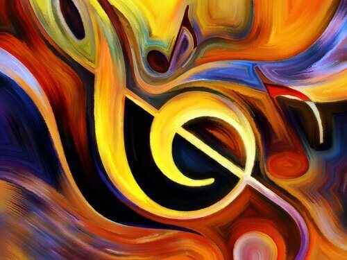 fargerikt maleri av noter