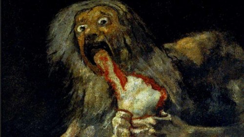 Et monster med blod som kommer ut av munnen.