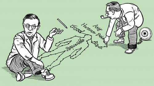 tegning av en person på gulvet