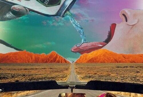 En kvinne drikker for mye vann