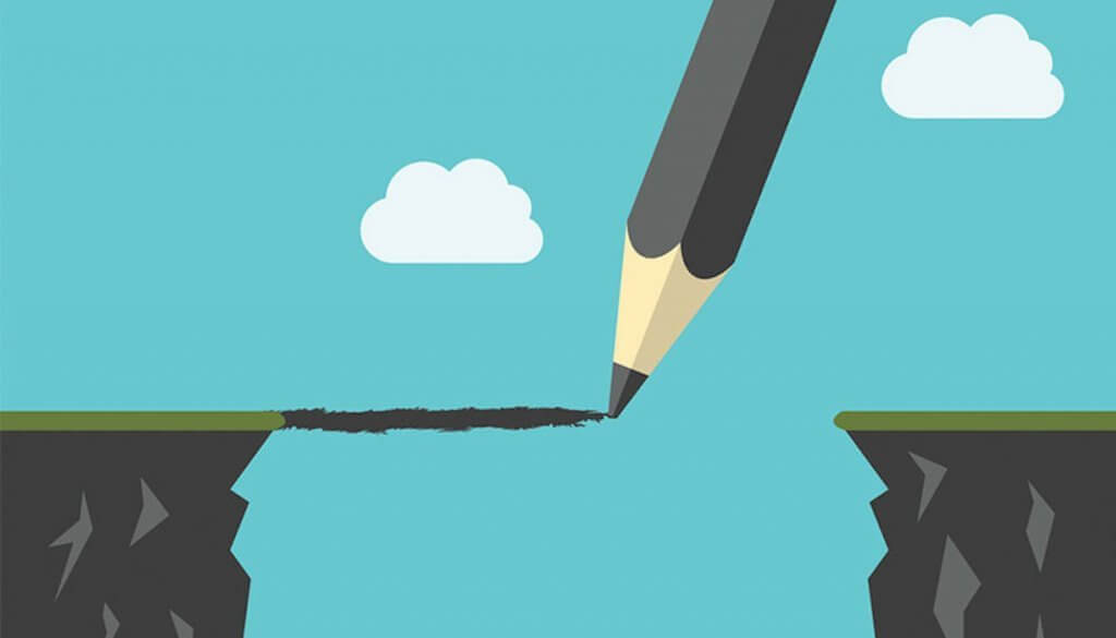 Blyant tegner en bro