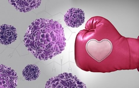 En rosa boksehanske som stanser kreftceller