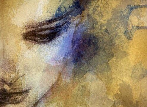 Et bilde av en kvinne som er redd