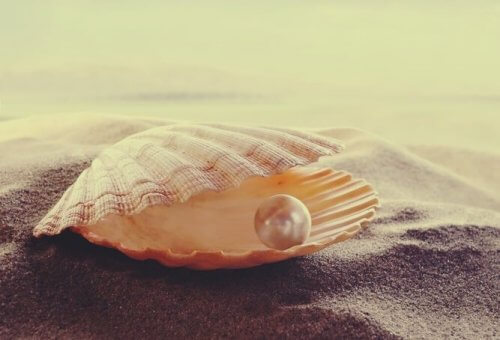 Østers med perle og visdom av persiske ordtak om kjærlighet