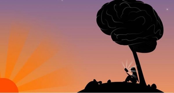 Kvinne som leser under et tre.