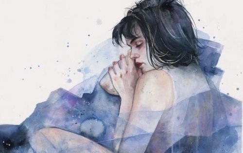 Illustrasjon av en kvinne som sover.