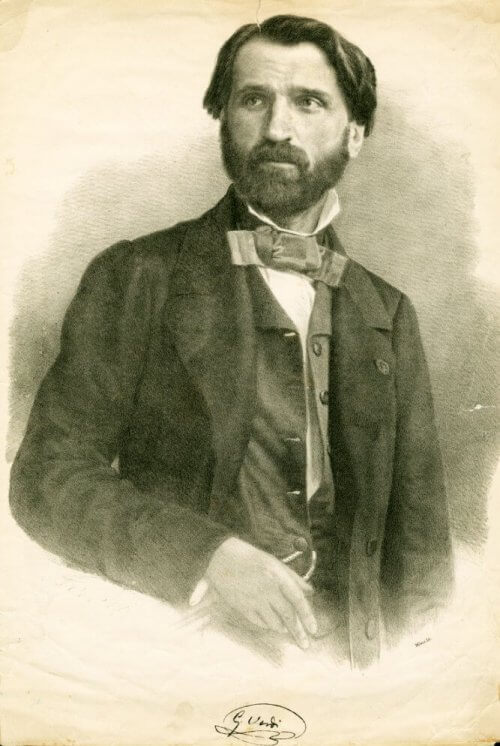 En illustrasjon av en ung Giuseppe Verdi