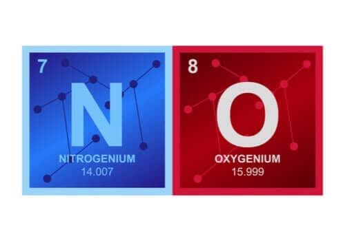 Gassen nitrogenoksid (NO).