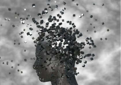 Et menneskehode som går i oppløsning