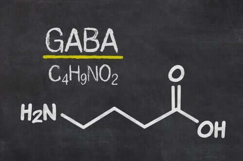 Formelen til GABA-nevrotransmitter på en tavle.