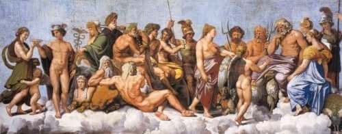 Gudene i Olympus i gresk mytologi.