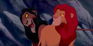 Bildet av løvene Scar og Mufasa fra Løvenes Konge