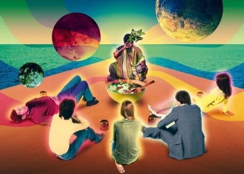 En gruppe mennesker som prøver ayahuasca for første gang.