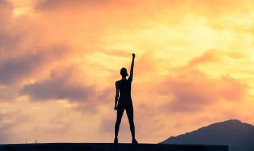 Silhuett av en person.