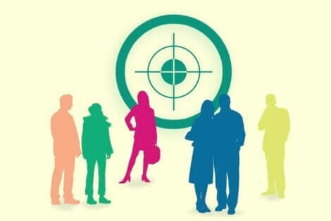 Fargerike silhuetter av personer