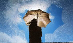 Hva handler tegn en person i regnet-testen om?